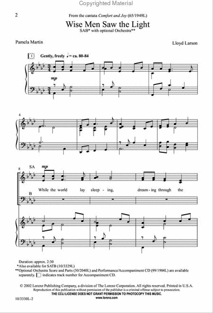 Wise Men Saw the Light 3-Part scores gallery preview page 2
