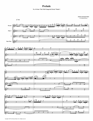 Prelude 14 from Well-Tempered Clavier, Book 2 (Flute Quartet)