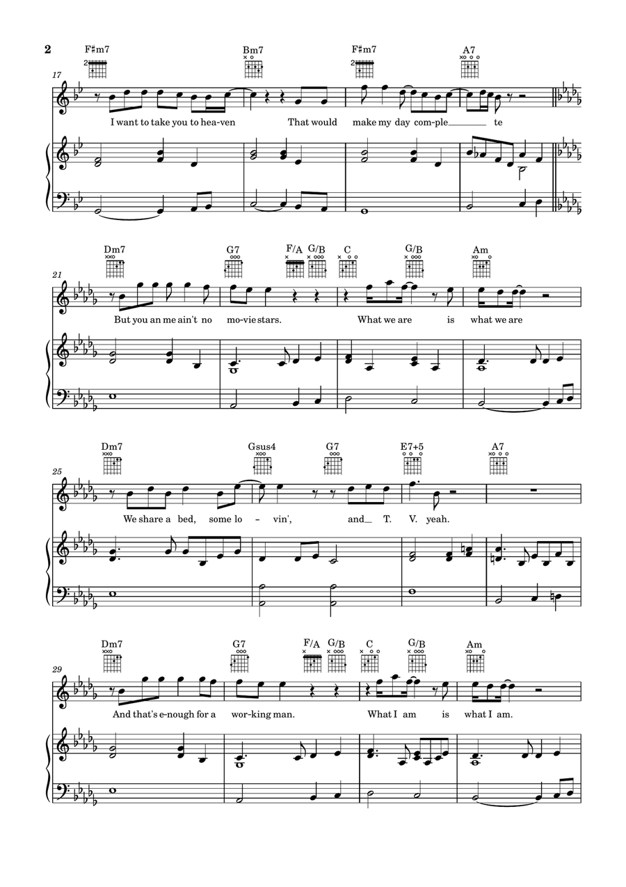 You And Me You And Me Piano, Vocal, Guitar scores gallery preview page 2