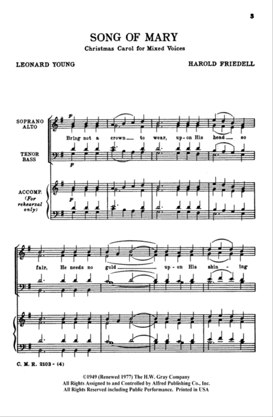 Song of Mary Song of Mary 4-Part scores gallery preview page 3