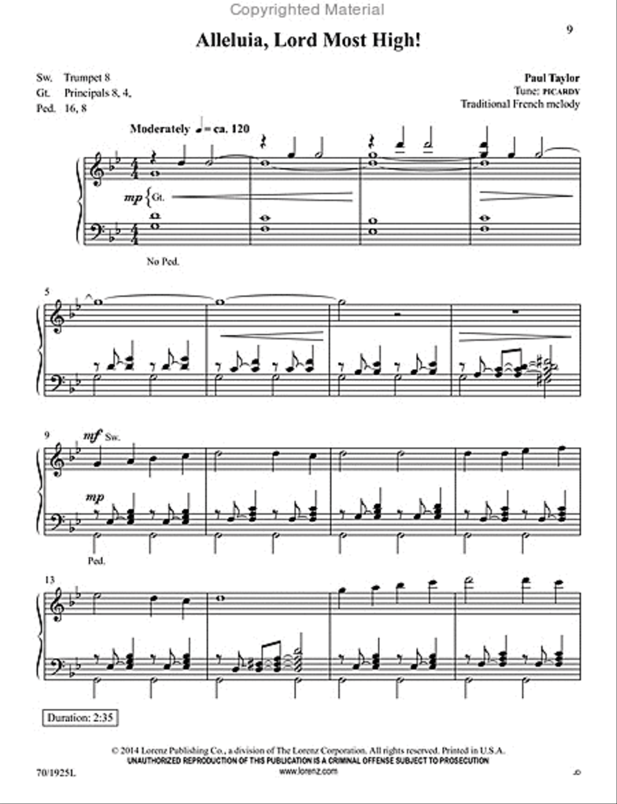 See Amid the Winter's Snow Organ Solo scores gallery preview page 5