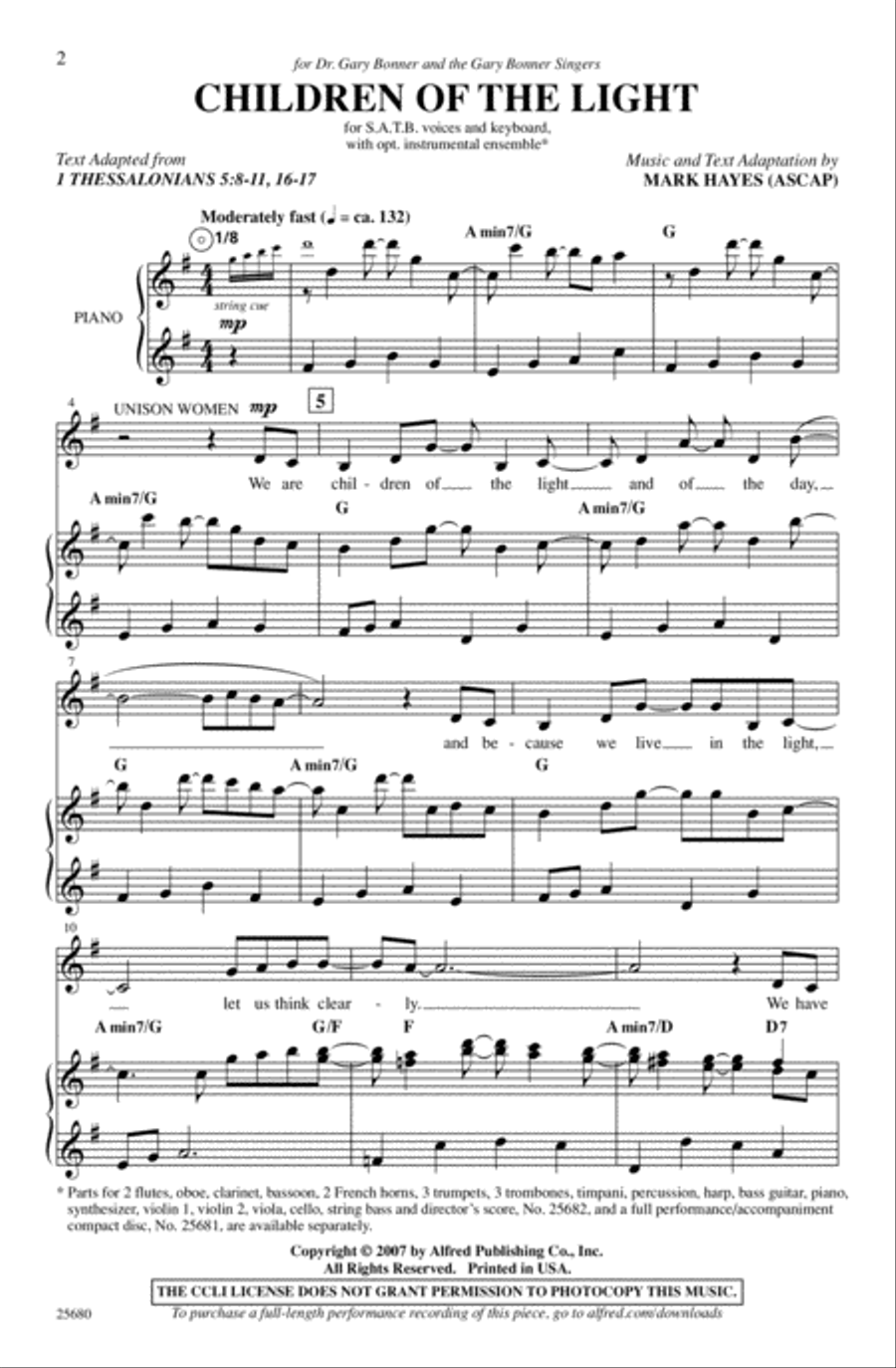 Children of the Light 4-Part scores gallery preview page 1