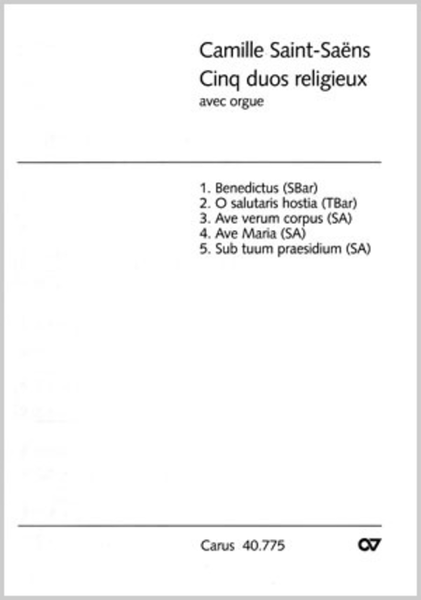 Saint-Saens: Funf Duette mit Orgel
