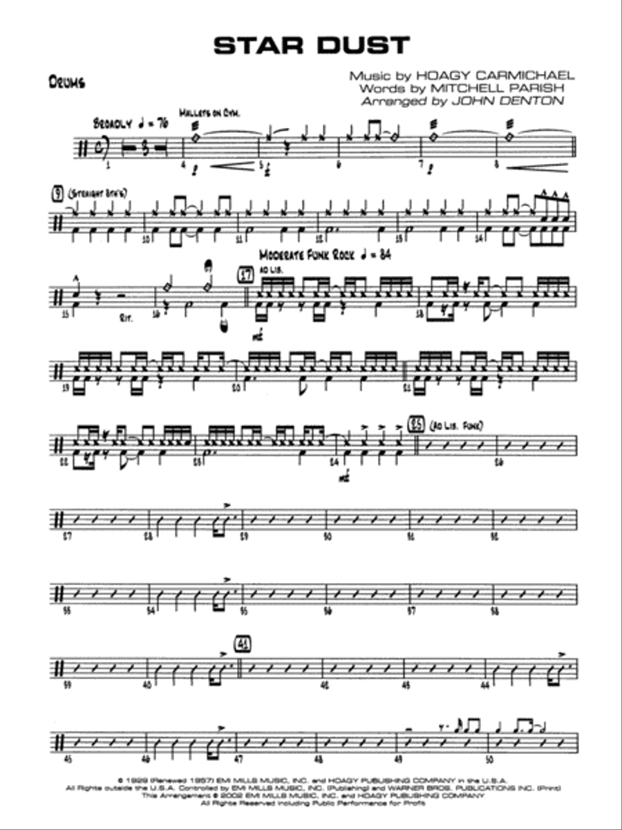 Star Dust: Drums Star Dust: Drums Jazz Ensemble scores gallery preview page 1