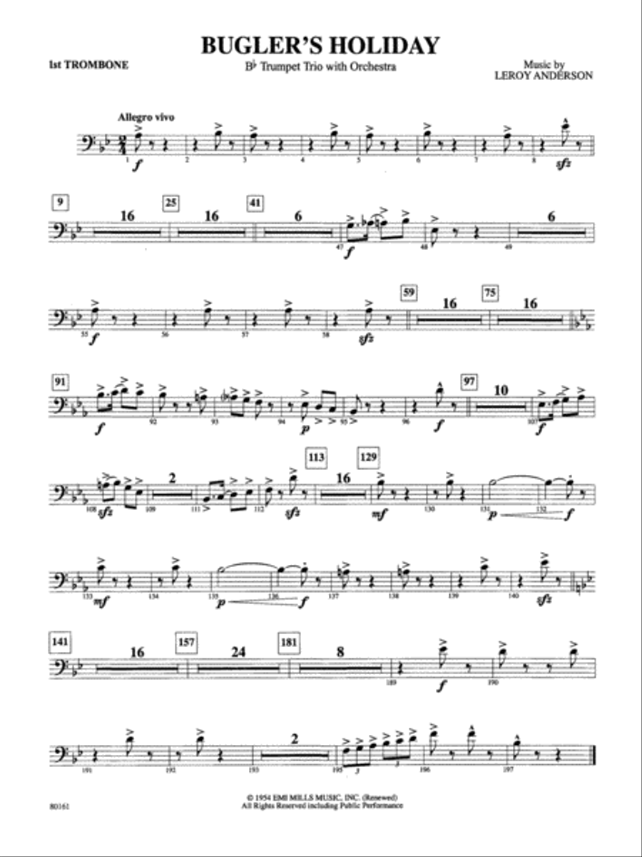 Bugler's Holiday: 1st Trombone Full Orchestra scores gallery preview page 1