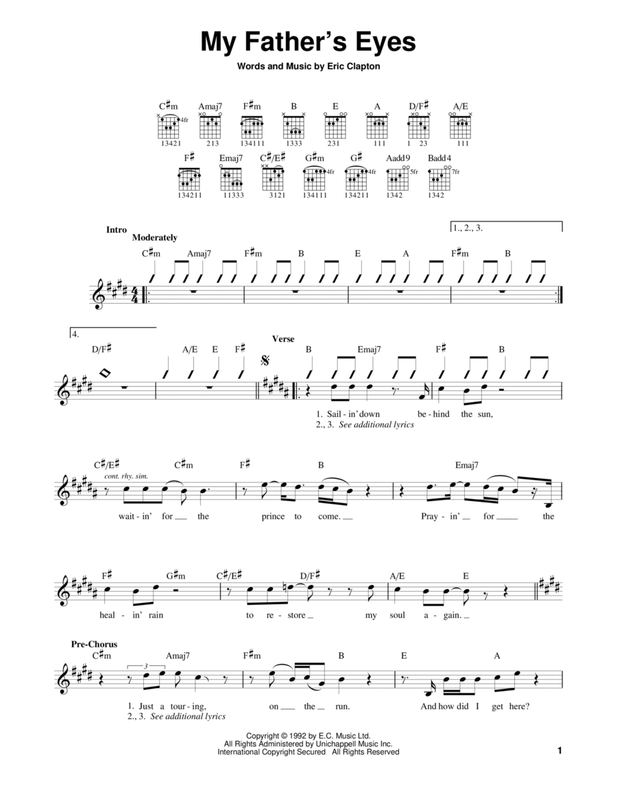 My Father's Eyes My Father's Eyes Acoustic Guitar scores gallery preview page 1