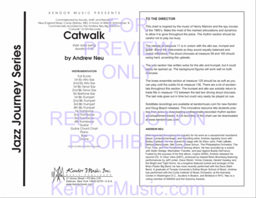 Catwalk (Score) Jazz Ensemble scores gallery preview page 2