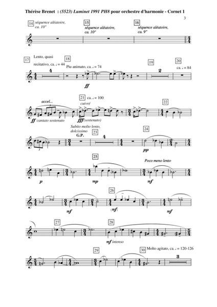 Thérèse Brenet: (5523) Luminet 1991 PH8 for concert band, Bb cornet1 part