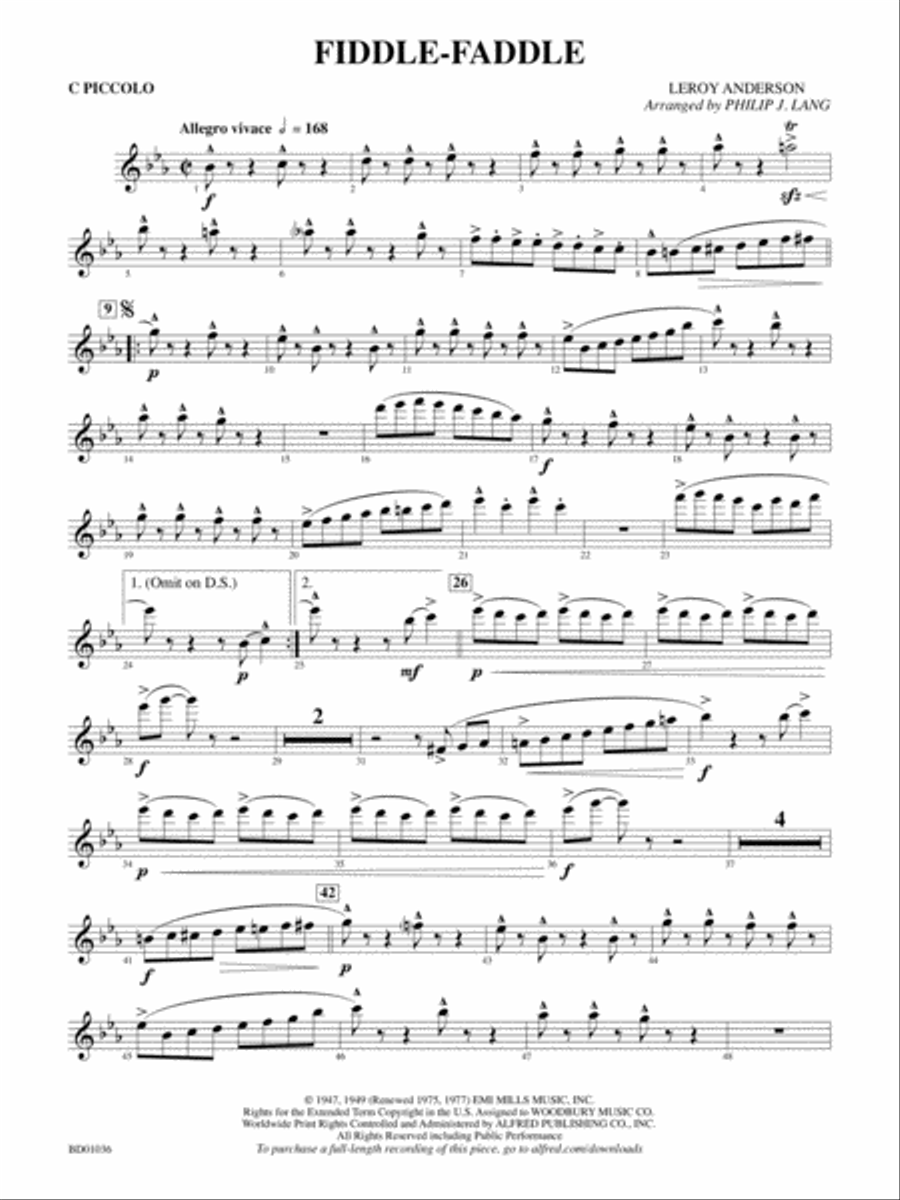 Fiddle-Faddle: Piccolo Concert Band scores gallery preview page 1