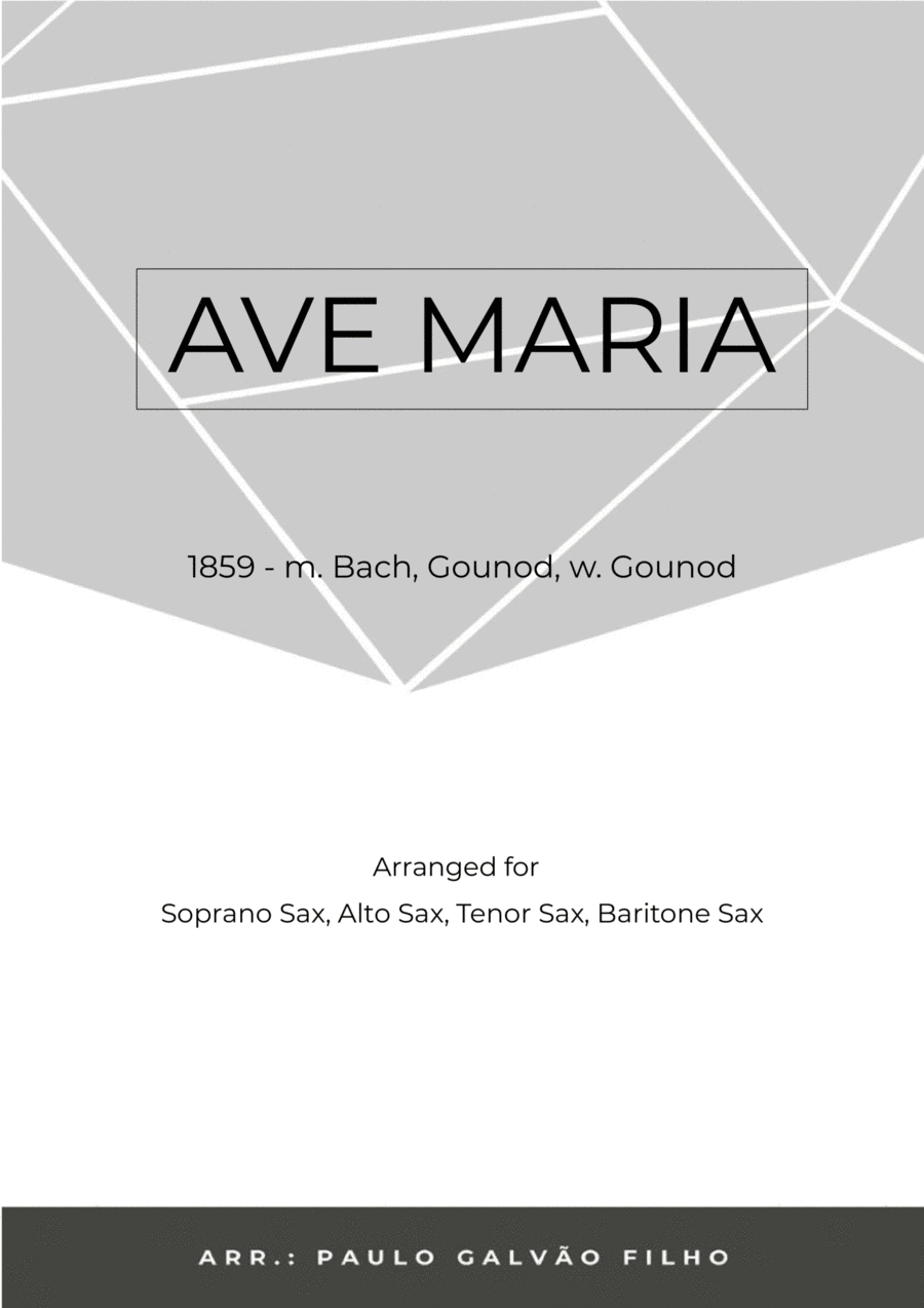 AVE MARIA - GONOUD - SAXOPHONE QUARTET Saxophone Quartet scores gallery preview page 1