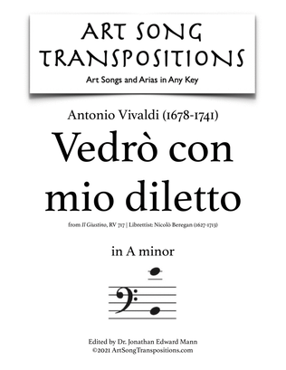 Book cover for VIVALDI: Vedrò con mio diletto (transposed to A minor, bass clef)