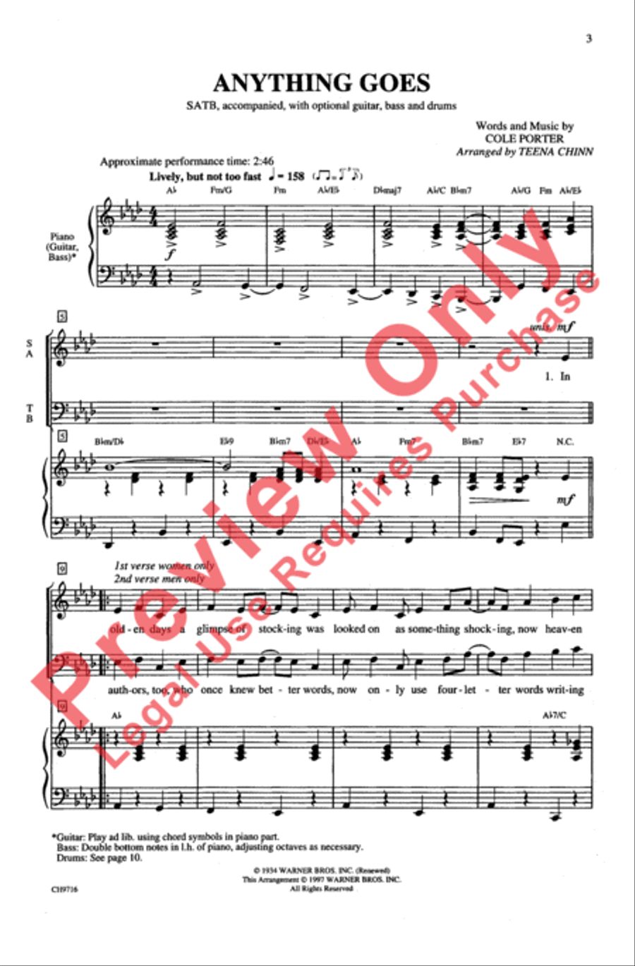 Anything Goes 4-Part scores gallery preview page 2