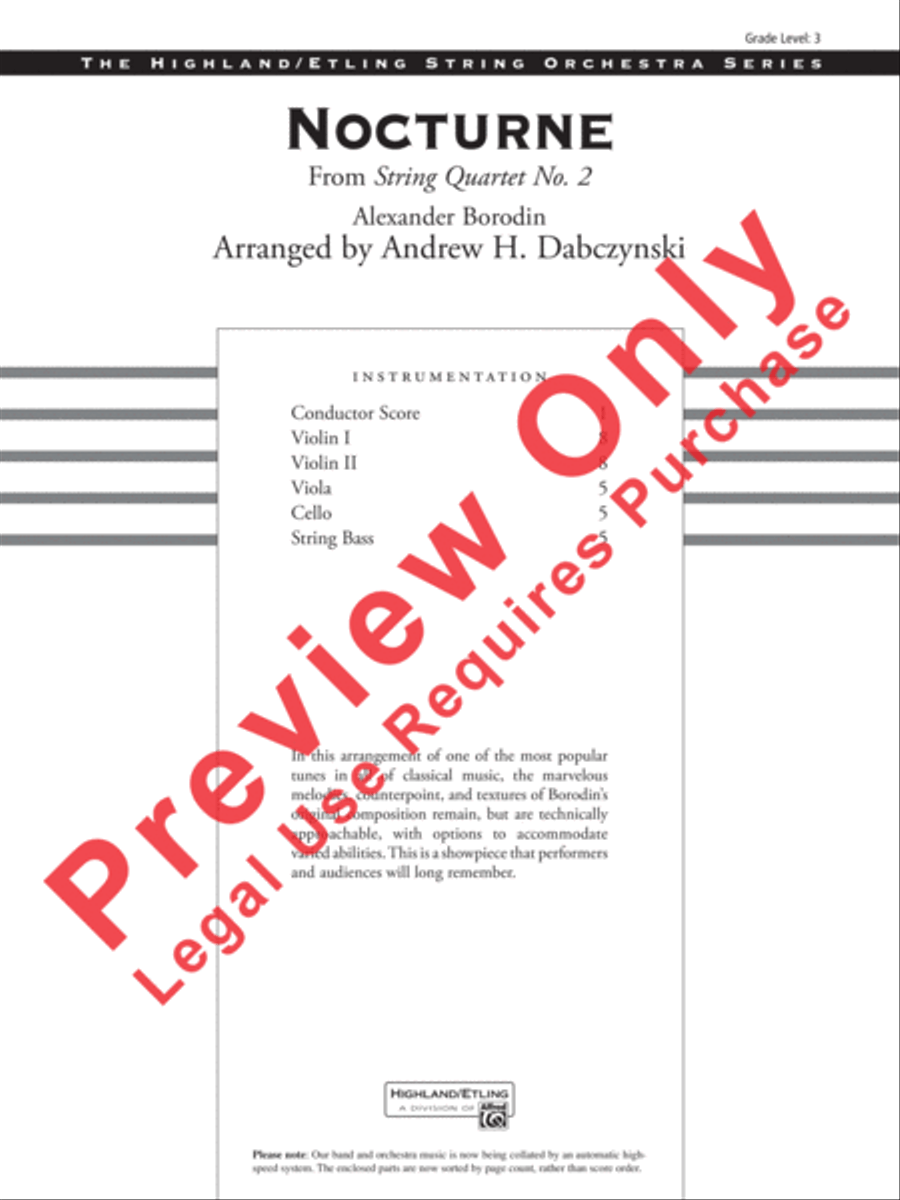 Nocturne (from String Quartet No. 2) String Quartet scores gallery preview page 2