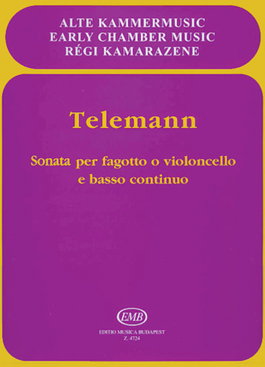 Sonata in E flat Major for Bassoon or Violoncello and Basso Continuo Bassoon scores gallery preview page 1