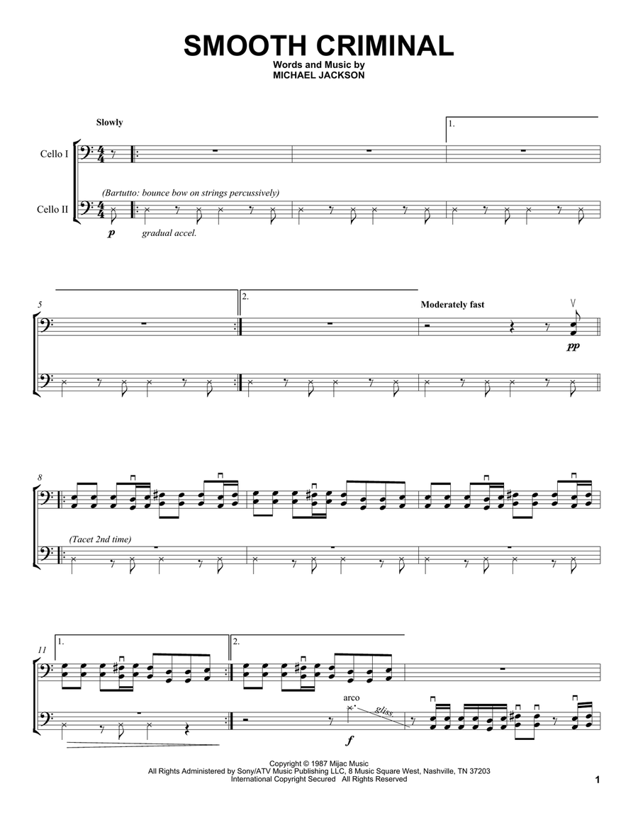 Smooth Criminal Smooth Criminal String Duet scores gallery preview page 1
