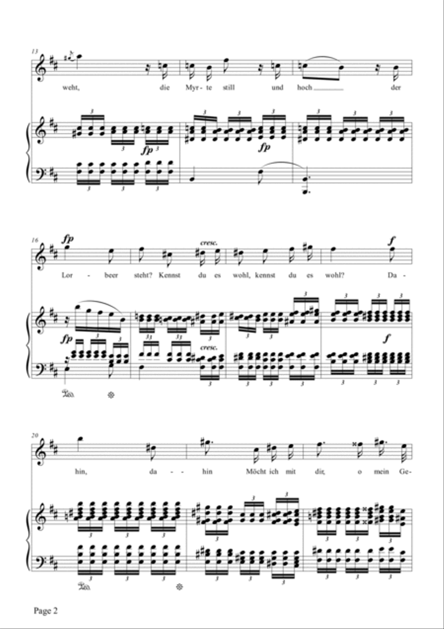 Schumann-Mignon(Kennst du das Land),Op.98a No.1 in b minor Voice scores gallery preview page 3
