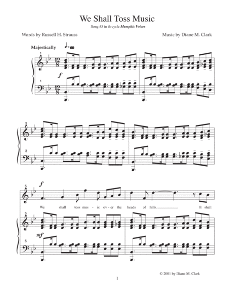 We Shall Toss Music (B-flat Major) High Voice scores gallery preview page 1