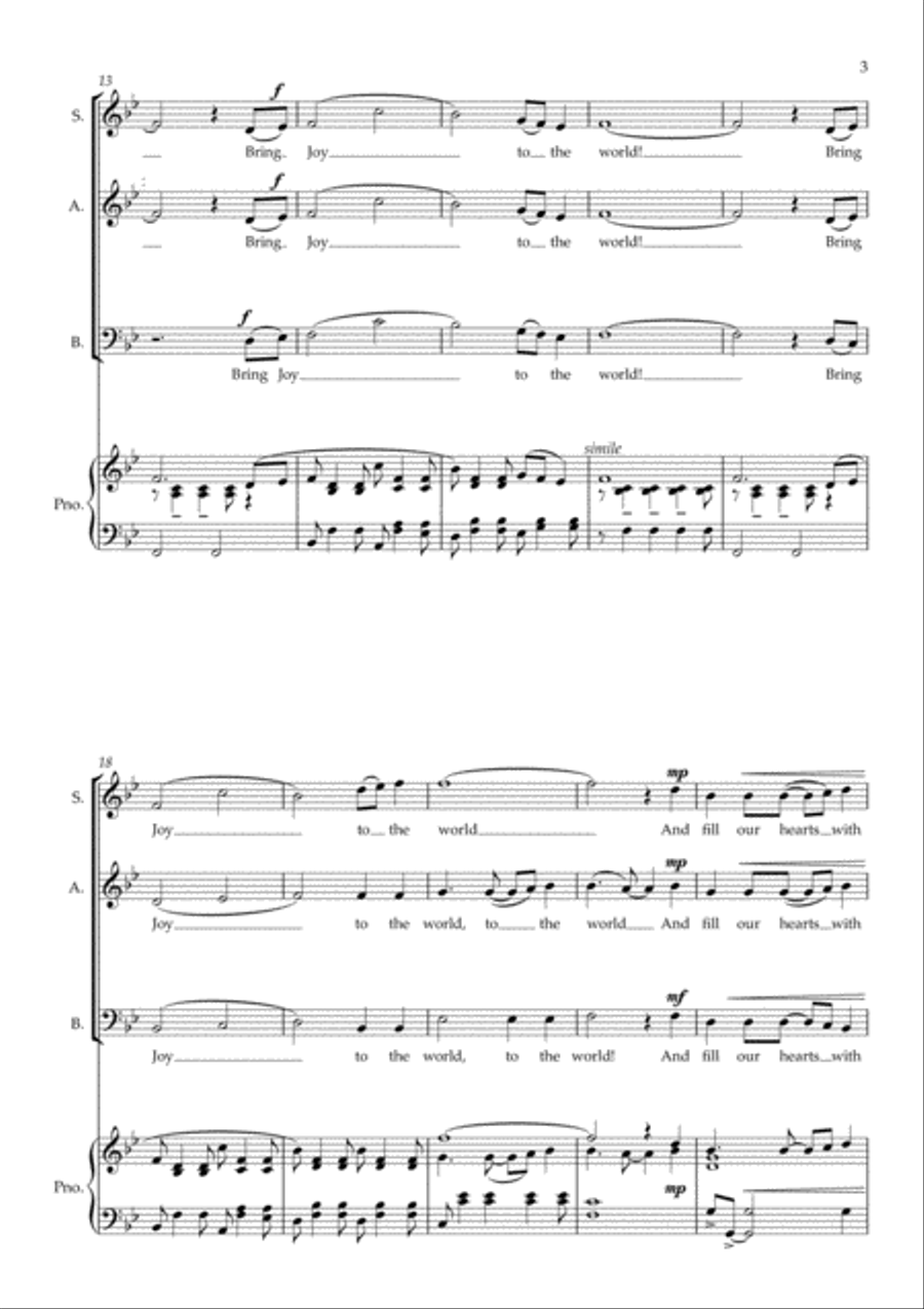 Bring Joy to the World SSA opt. B SSA scores gallery preview page 3