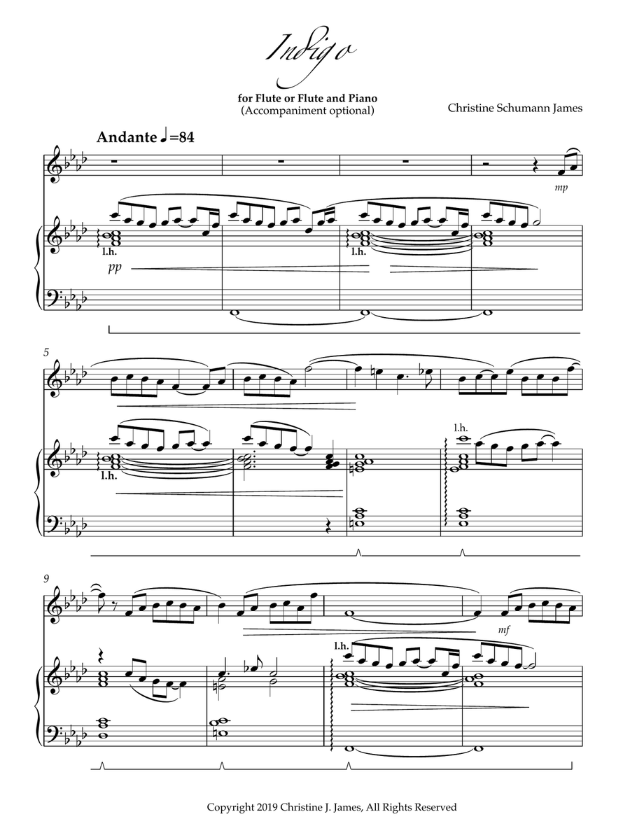 Indigo for Flute and Piano Flute Solo scores gallery preview page 3
