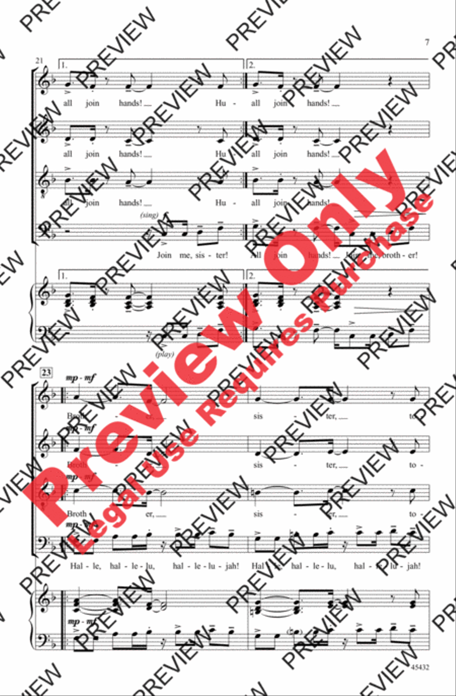 All Join Hands! All Join Hands! 4-Part scores gallery preview page 7