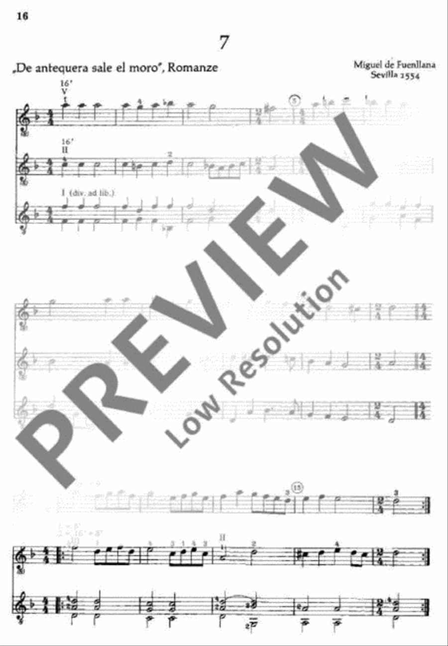 Alte Lautenmusik Guitar Ensemble scores gallery preview page 17