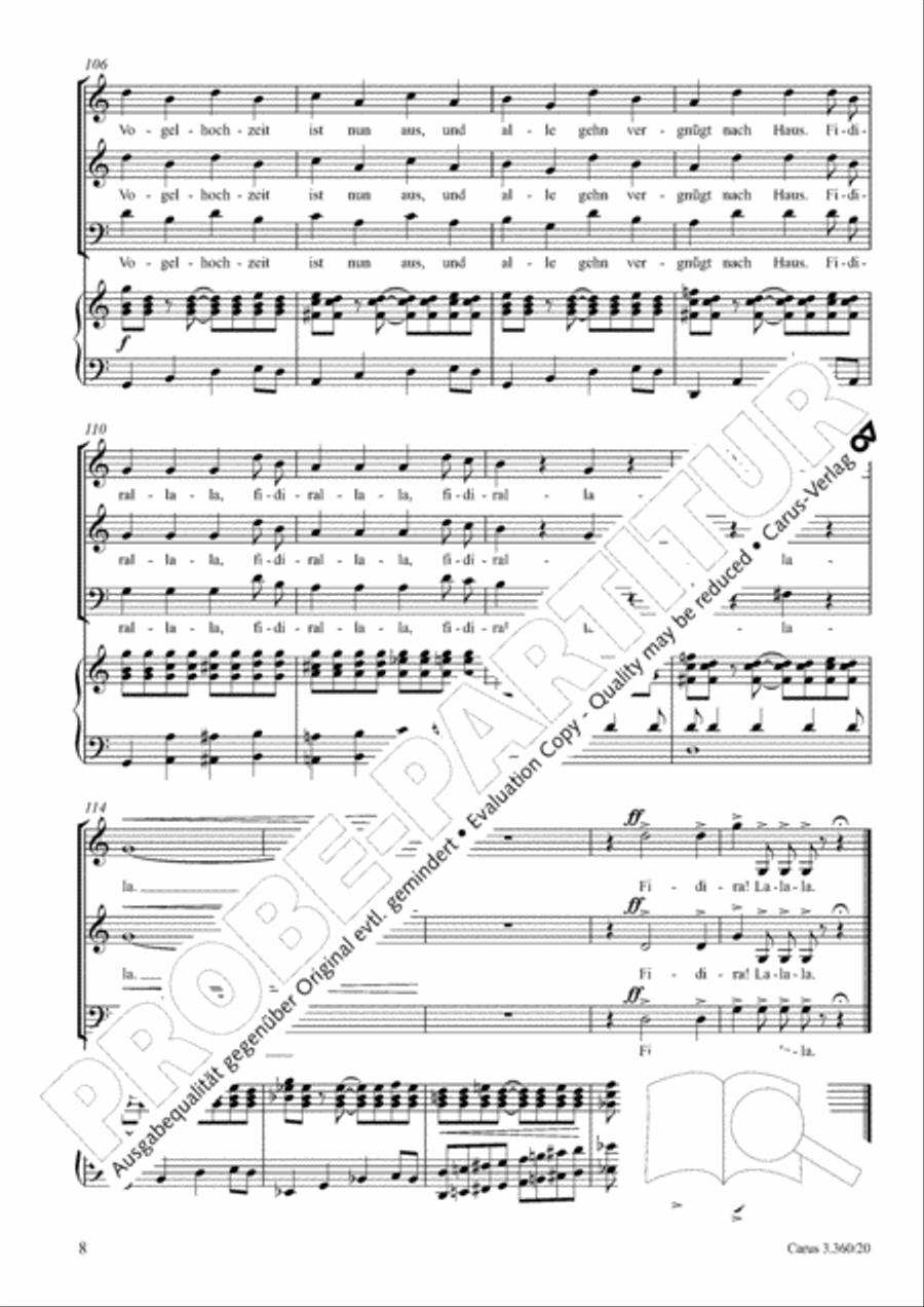 Ein Vogel wollte Hochzeit machen 3-Part scores gallery preview page 9