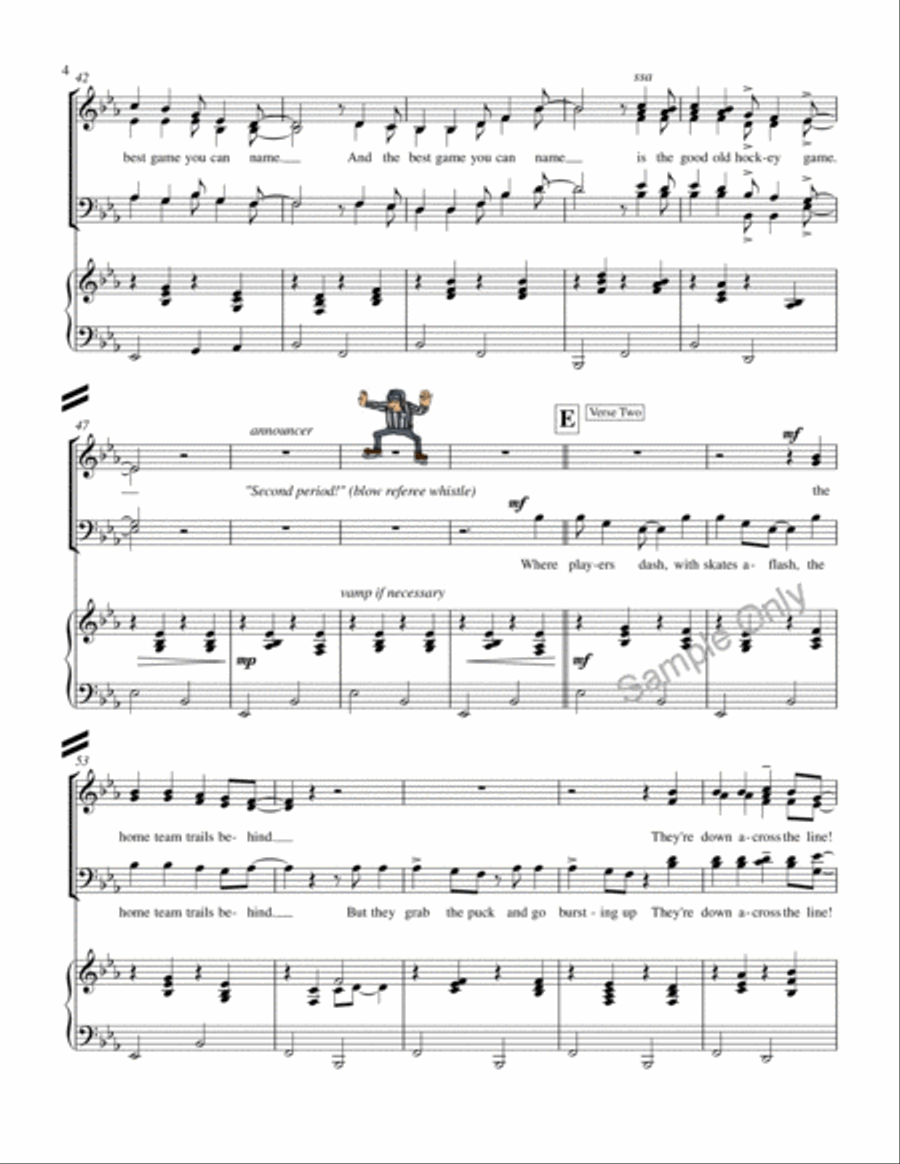 The Hockey Song 4-Part scores gallery preview page 5