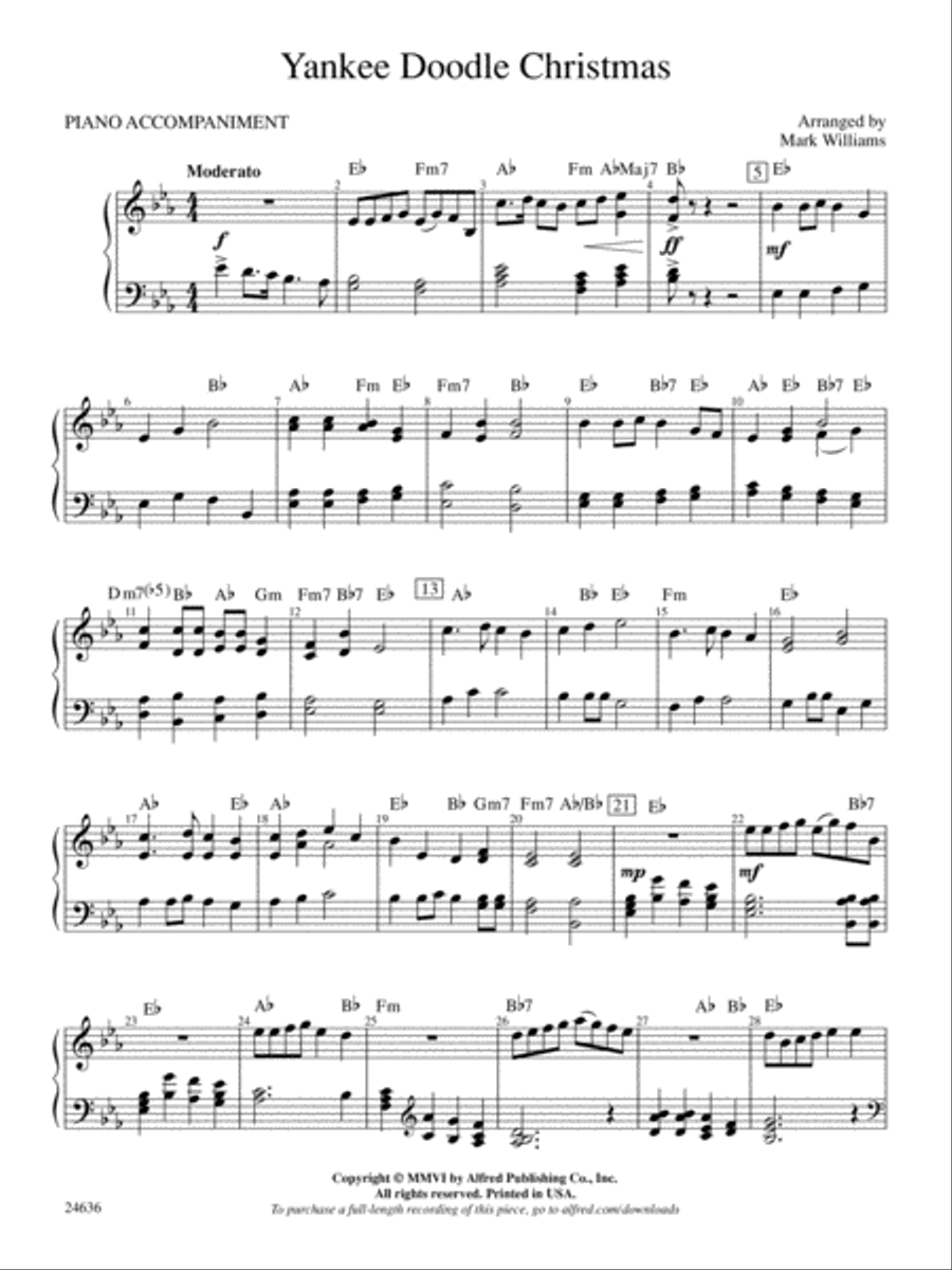 Yankee Doodle Christmas: Piano Accompaniment Concert Band scores gallery preview page 1
