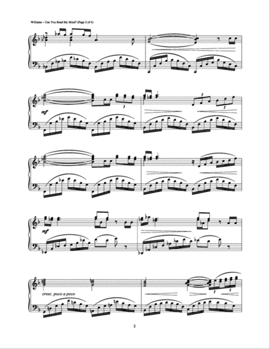 Can You Read My Mind? Piano Solo scores gallery preview page 2