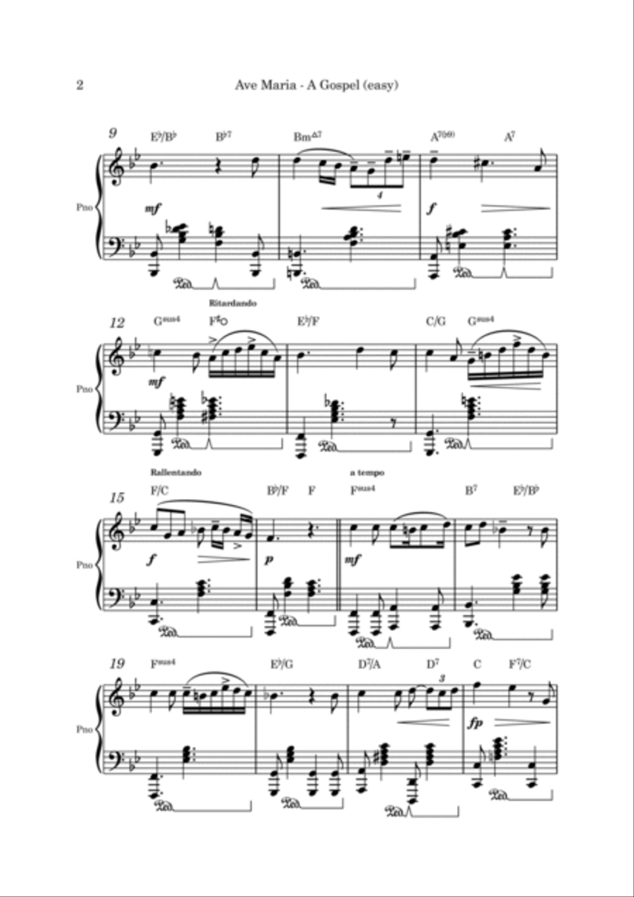 Ave Maria - A Gospel (easy) Piano Method scores gallery preview page 3
