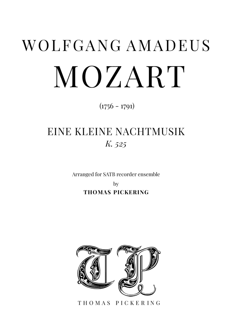 Eine Kleine Nachtmusik (complete) Recorder scores gallery preview page 1
