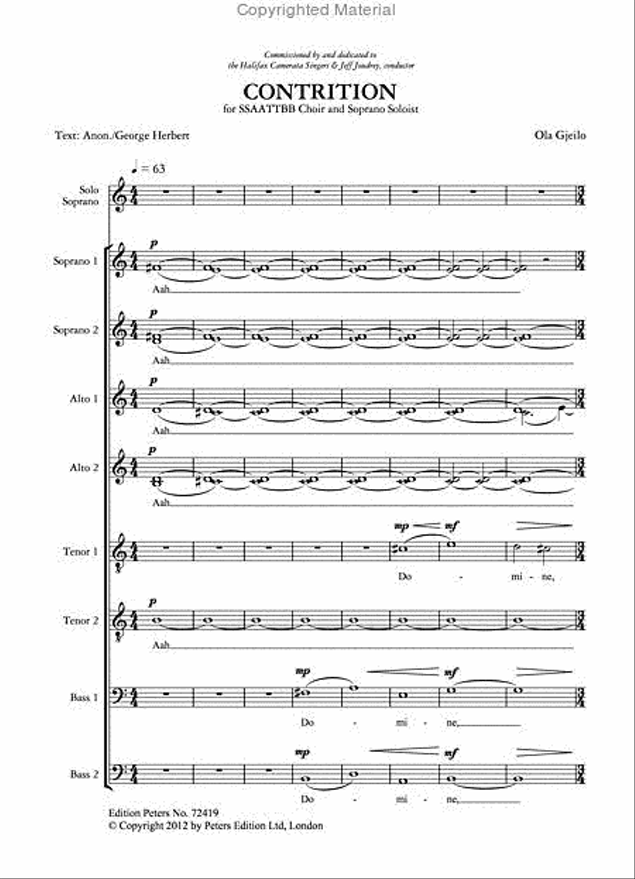 Contrition for SSAATTBB Choir and Soprano Solo SSAATTBB scores gallery preview page 2