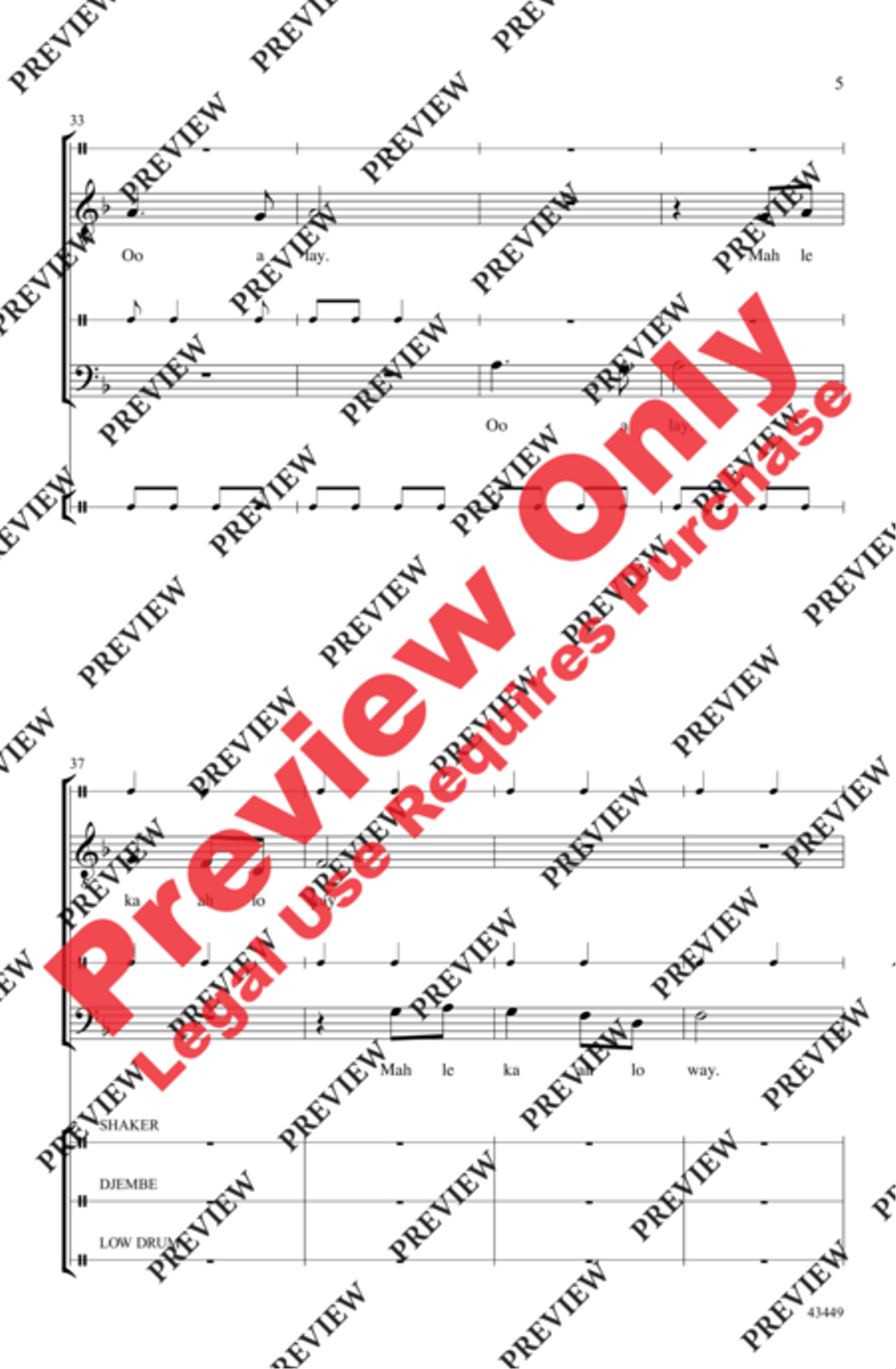 Tongo Tongo Men's Choir scores gallery preview page 16