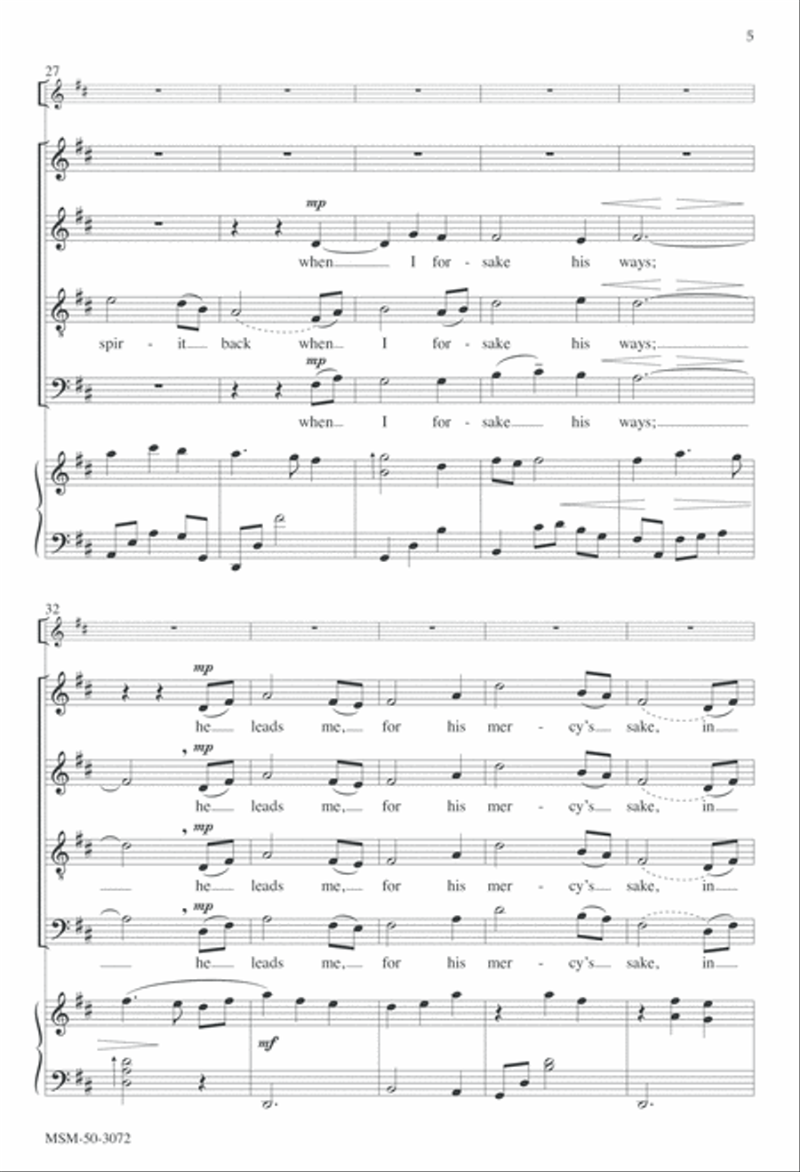My Shepherd Will Supply My Need 4-Part scores gallery preview page 5