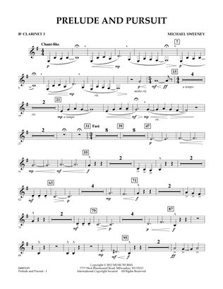 Book cover for Prelude And Pursuit - Bb Clarinet 3