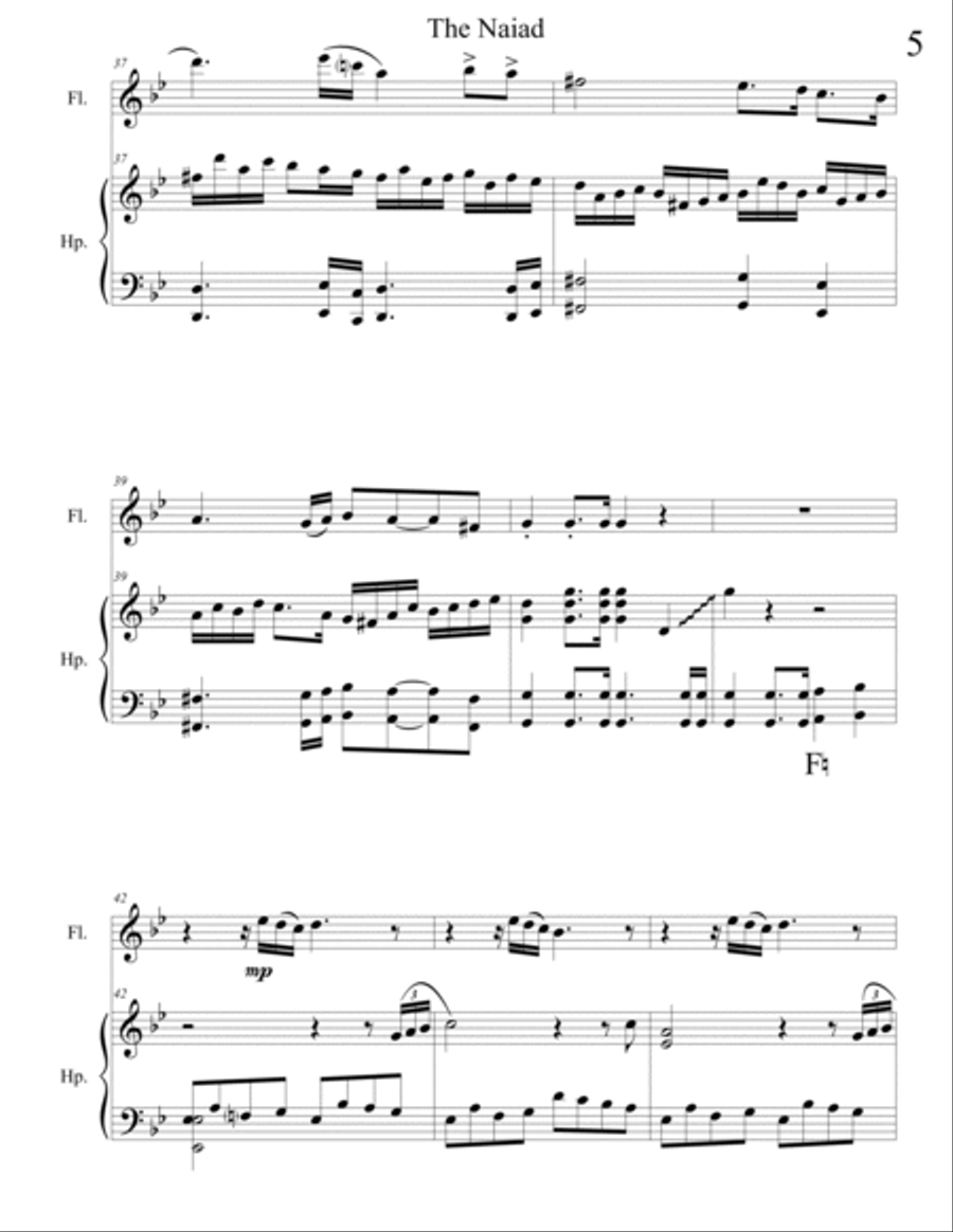 The Naiad for flute and harp Chamber Music scores gallery preview page 5