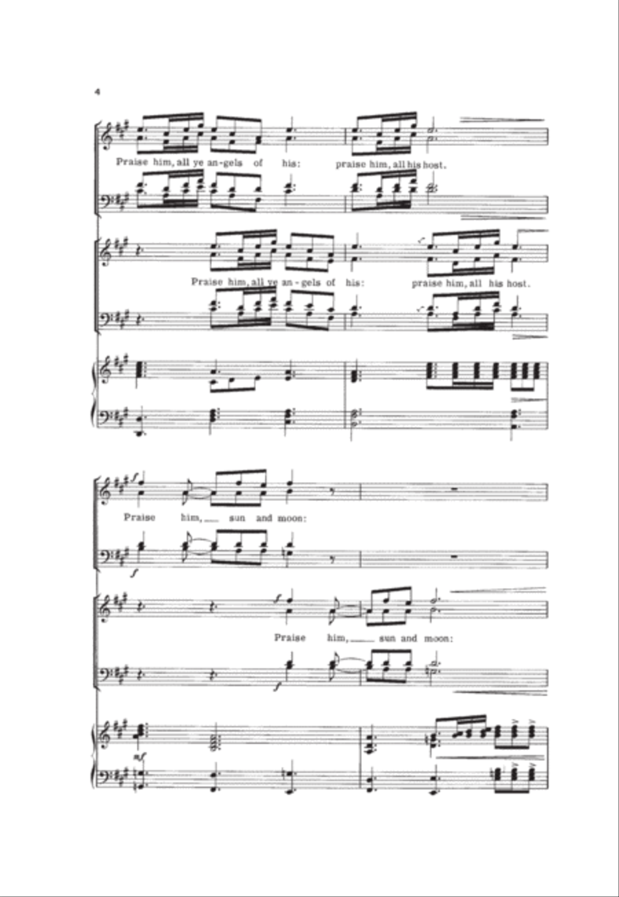 O praise the Lord of heaven 4-Part scores gallery preview page 4
