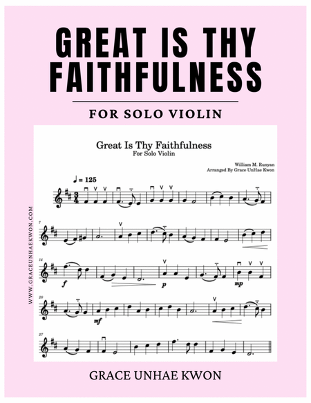 Great Is Thy Faithfulness for Solo Violin (Intermediate Level) image number null