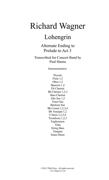 Prelude to Act 3 of Lohengrin - Alternate Ending image number null