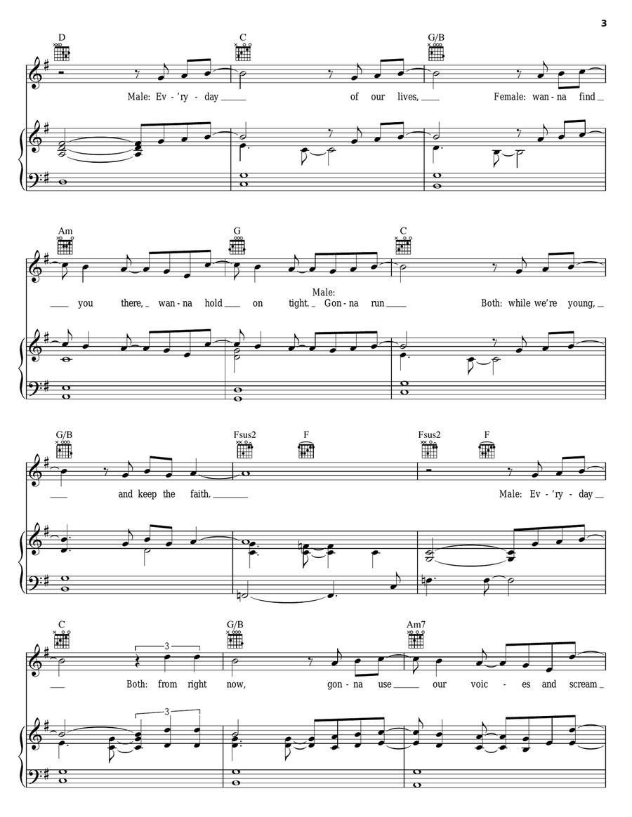 Everyday Piano, Vocal, Guitar scores gallery preview page 3