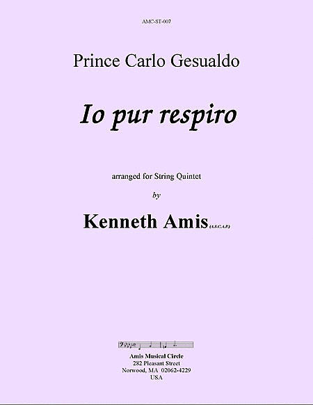 Don Carlo Gesualdo: Io pur respiro, for string quintet