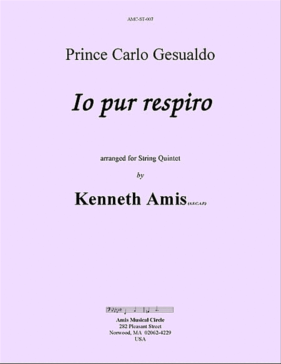 Io pur respiro (for string quintet) String Quintet scores gallery preview page 1