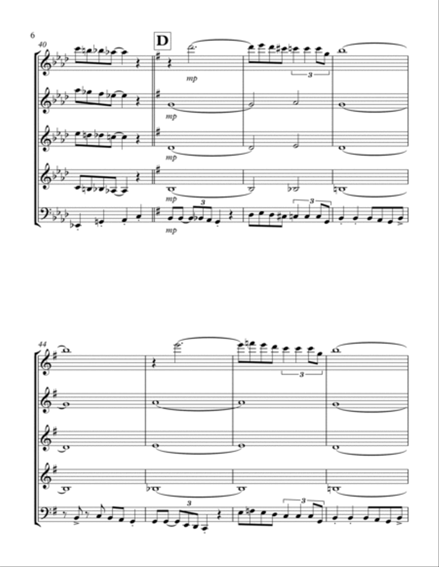 Harlem Love Call: Wind Quintet Woodwind Quintet scores gallery preview page 6