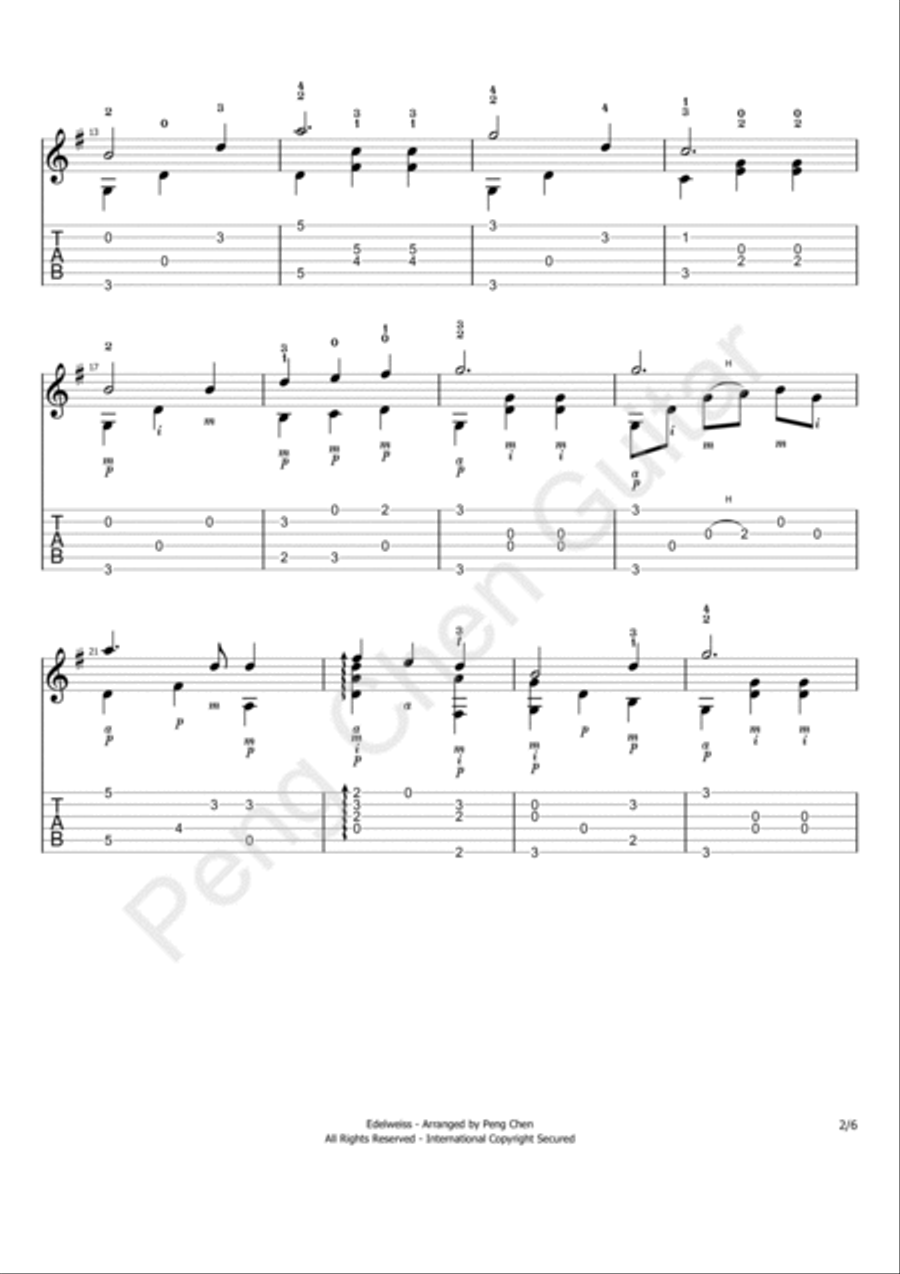 Edelweiss Acoustic Guitar scores gallery preview page 2