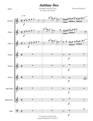 Gabrieli: Jubilate Deo Ch. 136 for Flute Choir