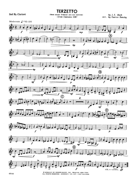 Terzetto (Wenn meine Trubsal als mit Ketten from Cantata #38) - Clarinet 2