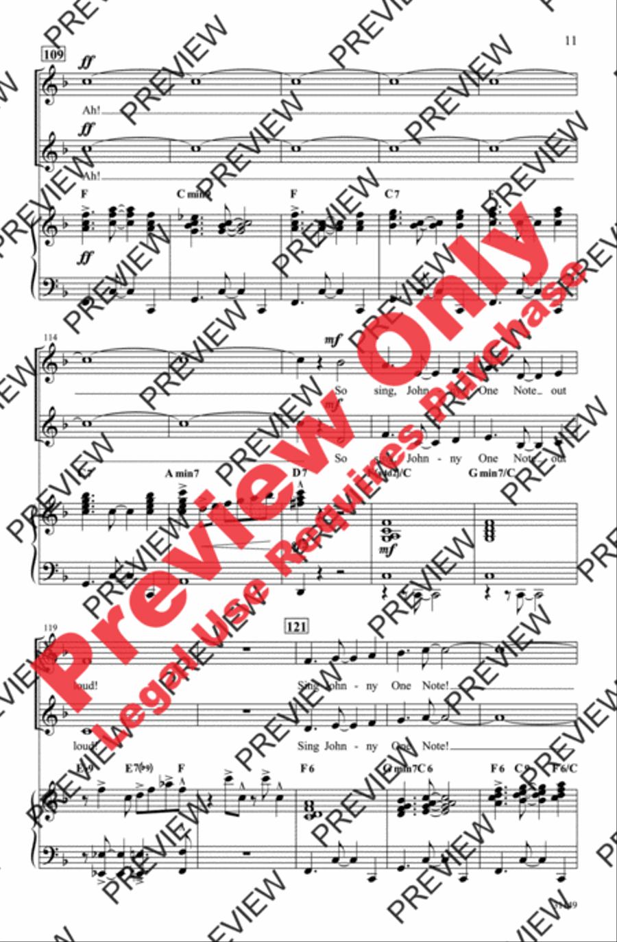 Johnny One Note 2-Part scores gallery preview page 11