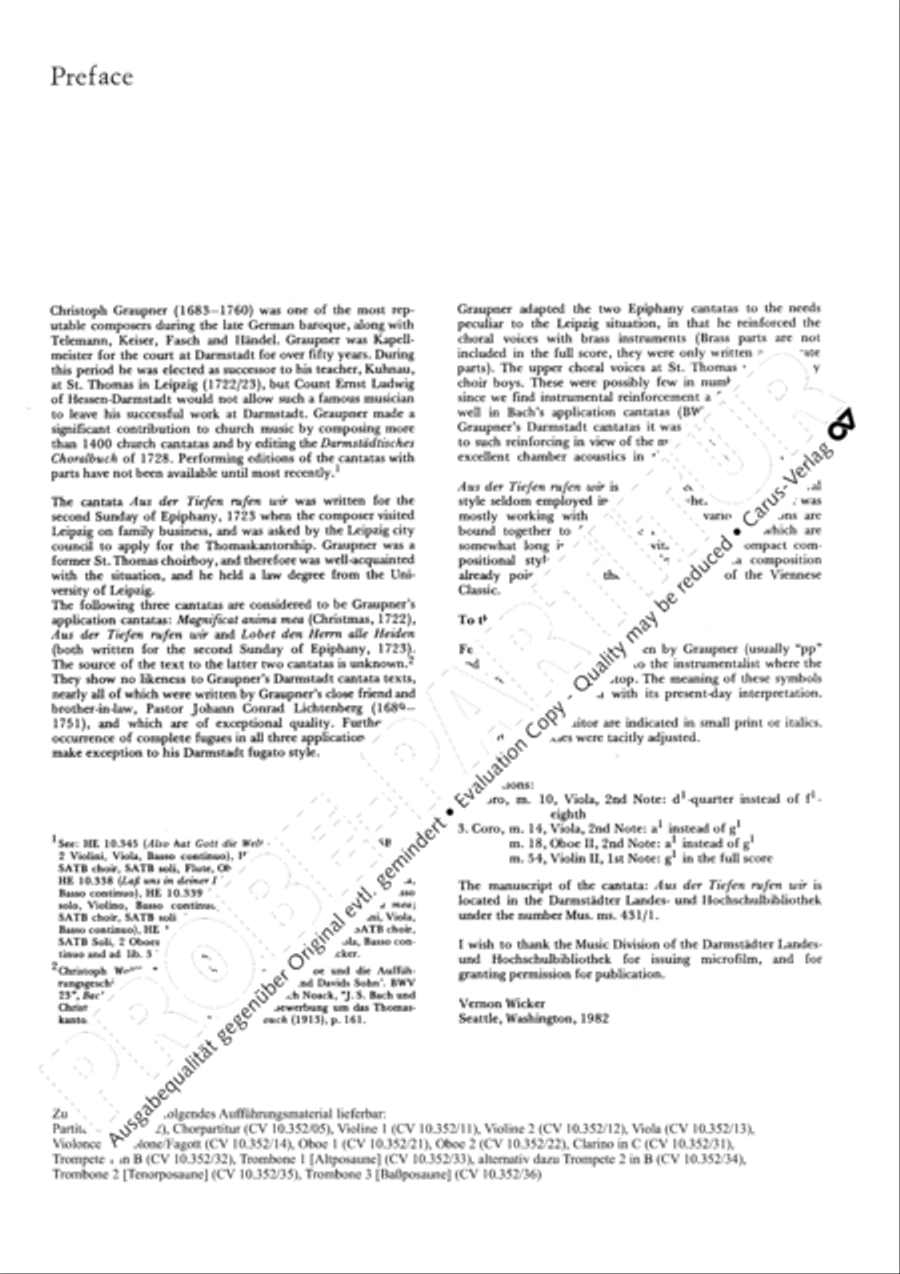 From the deepest comes our plea (Aus der Tiefen rufen wir) 4-Part scores gallery preview page 6