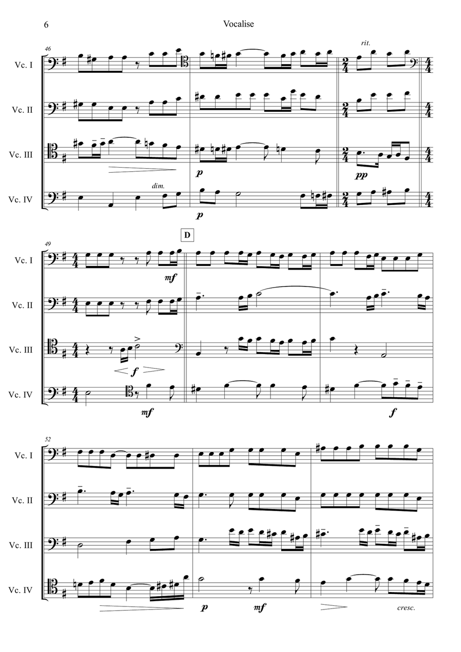 Vocalise Op.34, No.14 Score - Digital Sheet Music page 6