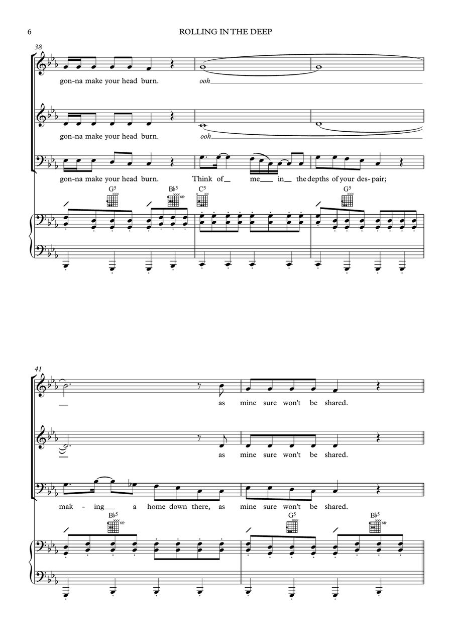 Rolling In The Deep 3-Part scores gallery preview page 6